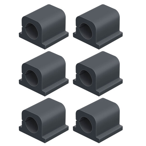6pc Durable Cavoline 18cm Plastic Self Adhesive Pro Clips - Graphite