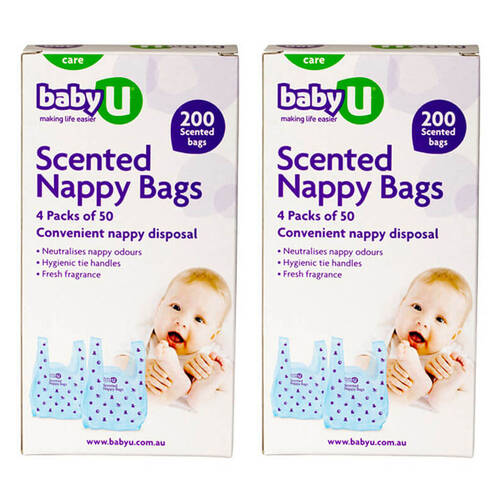 200pc Baby U Scented Nappy Bags