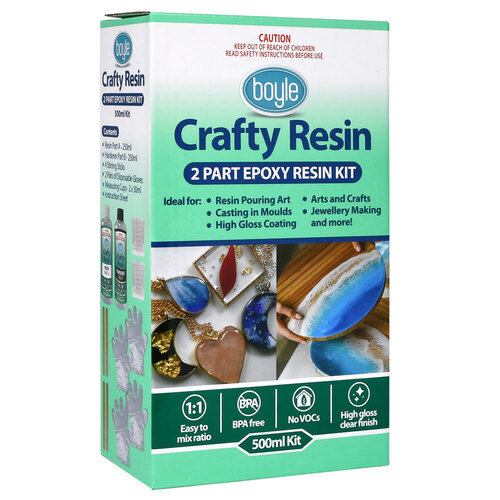 Boyle Crafty Resin 500ml Kit - 2 Part Epoxy Resin