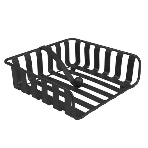 Spectrum Steel Striped Weighted Napkin Holder - Black