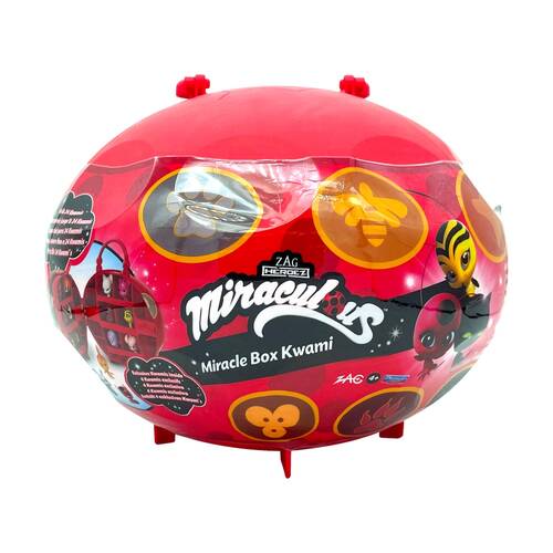 Miraculous Ladybug Kwami Collector Case w/ 4 Kwamis Figures Kids Toy Assorted