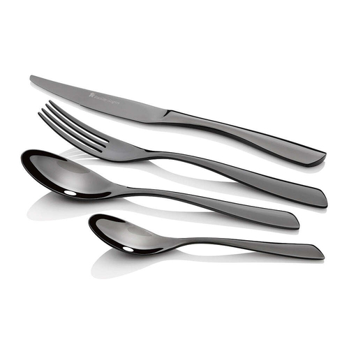 Stanley Rogers Soho Onyx 24pc Cutlery Family Dinner Set
