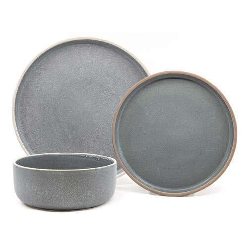 12pc Salt & Pepper Hana Stoneware Dinner Set - Light Blue