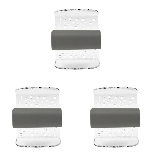 3PK Spectrum Cora Plastic Sponge & Brush Sink Saddle - Grey