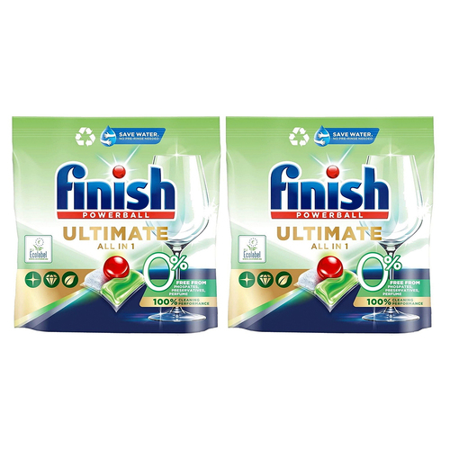 2x 100pc Finish Powerball Ultimate All In 1 0% Eco Dishwasher Tablets