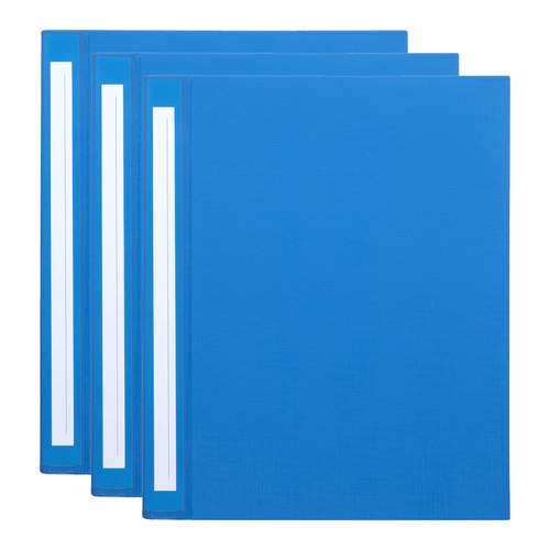 3PK Marbig Deluxe PE 2 D-Ring 25mm A4 Binder File Organiser - Blue