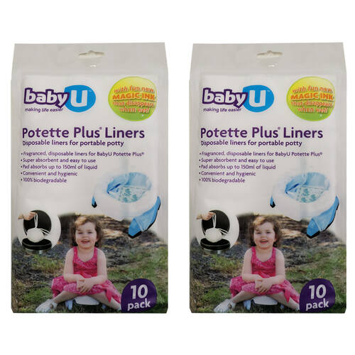 2x 10pc Baby U Potette Plus Liners