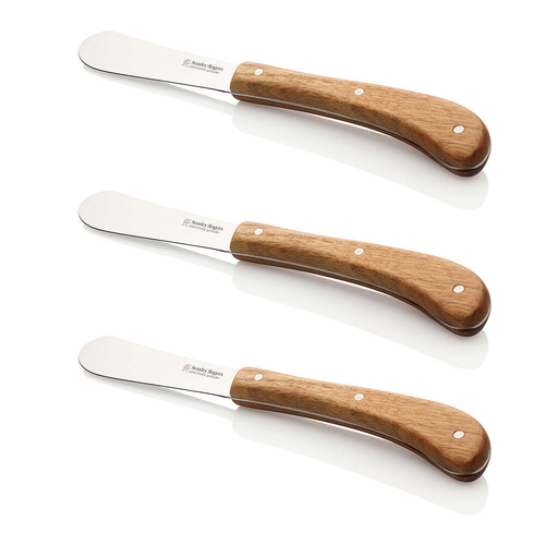 3PK Stanley Rogers Pistol Grip Stainless Steel Spreader Acacia