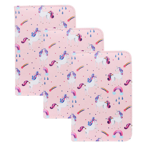 3PK Wicked Sista Unicorn Rainbows Passport Document Travel Wallet Holder 100x147mm
