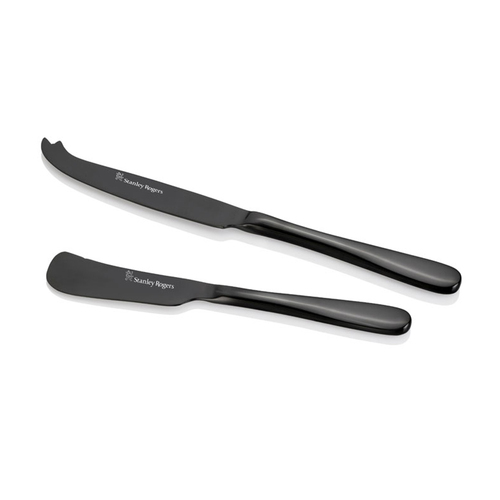 2pc Stanley Rogers Stainless Steel Albany Onyx Cheese Knives Set