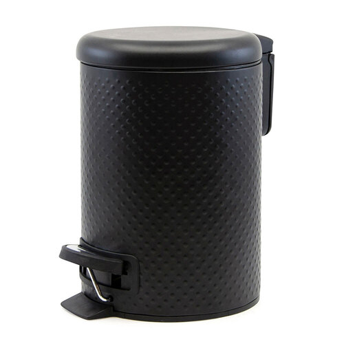 Salt & Pepper 3L Metal Spot Pedal Rubbish Bin - Black