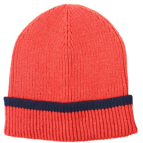 Foote Street Ribbed Beanie For Kids/Children M/L - Brick/Navy - 7Y-10Y