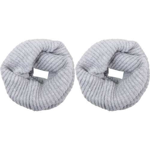 2PK Wicked Sista Acrylic Alexis Snood Neck Warmer One Size - Light Grey