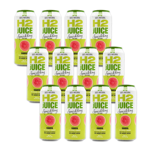 12PK H2 Juice 500ml Sparkling Guava Drink Can w/ Vitamin C