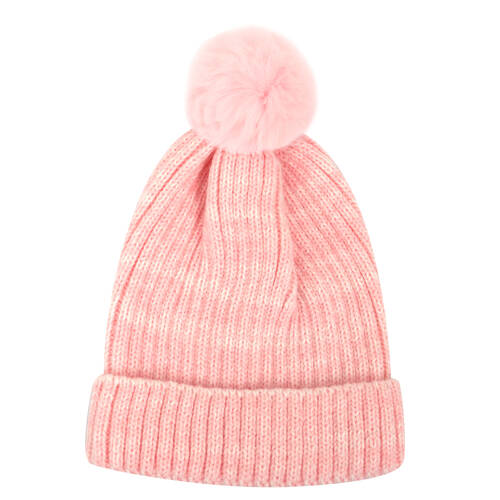 Foote Street Toddler Casey Beanie Soft Acrylic Winter Hat - Pink - 8M-2Y