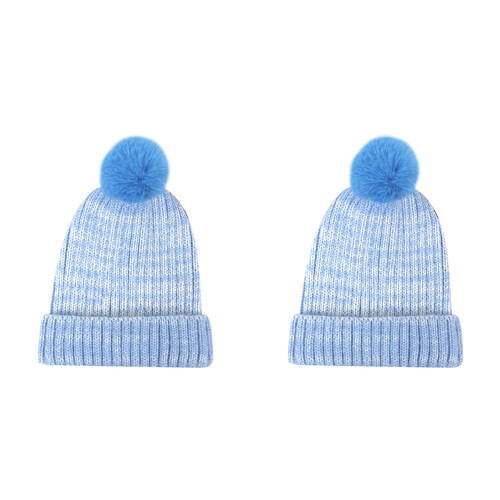 2PK Foote Street Kids Beanie For Toddlers And Children - Soft Blue - 2Y-3Y