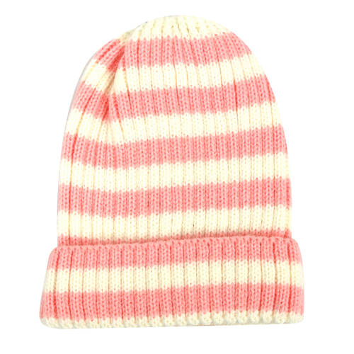 Foote Street Bailey Striped Beanie For Kids Winter Cap - Pink - 2Y-3Y