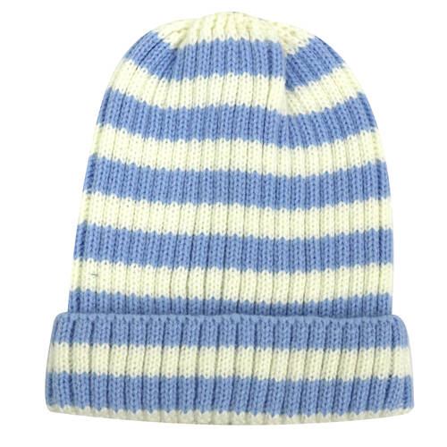 Foote Street Bailey Striped Beanie For Kids - Winter Cap - Blue - 2-3Y