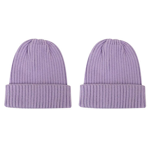 2PK Foote Street Lucy Beanie For Kids - Winter Cap - Purple - 2Y-3Y