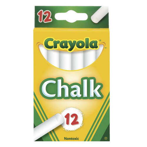 12PK Crayola Chalk Sticks - White