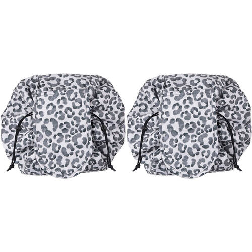 2PK Wicked Sista Watercolour Leopard Drawstring Make Up Toiletries/Travel Mat 500mm