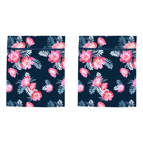 2PK Wicked Sista Peony Dreams Delicate Laundry Mesh Wash Bag w/ Zip Lock 40x50cm