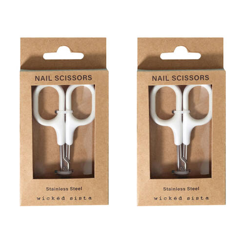 2PK Wicked Sista Pedicure Manicure Tools Stainless Steel Nail Scissors