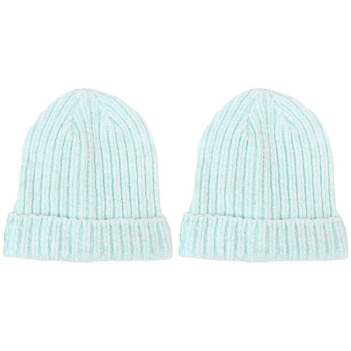 2PK Foote Street Unisex Chenille Beanie For Kids Medium/Large Soft Green 7Y-10Y