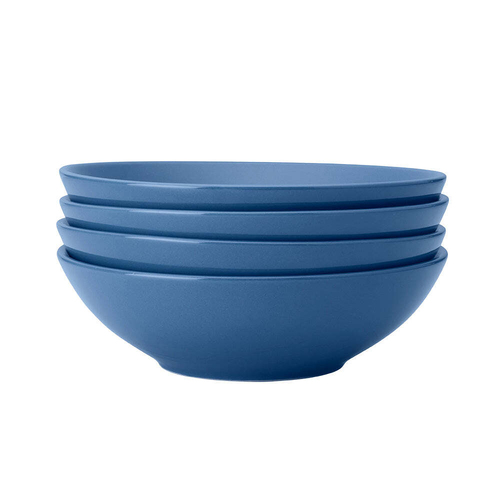 4pc Wiltshire Ocean Everyday Dining Glazed Stoneware Coupe Bowls Set 18cm