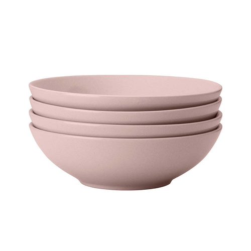 4pc Wiltshire Clay Everyday Dining Glazed Stoneware Coupe Bowls Set 18cm