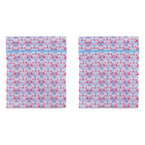 2PK Wicked Sista Love Birds Delicate Laundry Mesh Wash Bag w/ Zip Lock 40x50cm