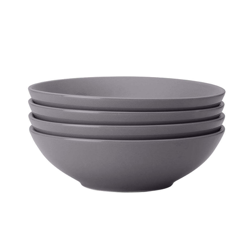 4pc Wiltshire Pebble Everyday Dining Glazed Stoneware Coupe Bowls Set 18cm