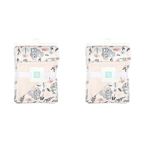 2PK Disney Bambi Baby/Kids Polyester Velour Stroller/Pram Pram Blanket 76x101cm