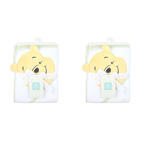 2PK Disney Pooh Baby/Kids Cotton Character Hooded Towel 76x76cm