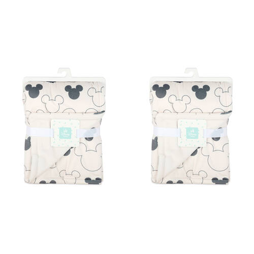 2PK Disney Mickey Baby/Kids Polyester Velour Stroller/Pram Blanket 76x101cm