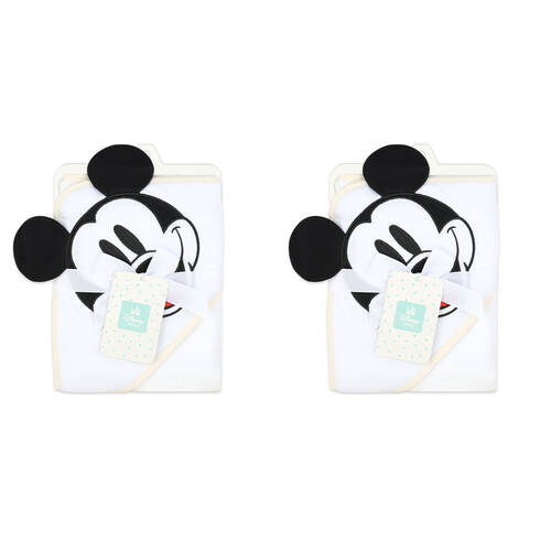 2PK Disney Mickey Baby/Kids Cotton Character Hooded Towel 76x76cm