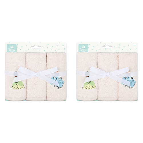 6pc Disney Princesses Baby/Kids Cotton Washers/Washcloth 25x25cm