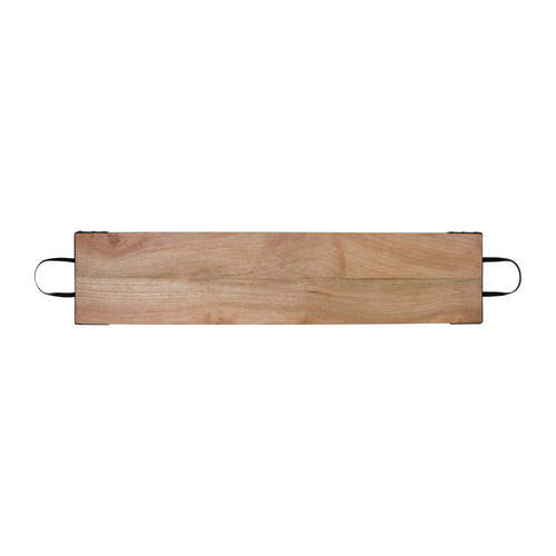 J.Elliot Home Oliver 110cm Long Wood Tray w/ Metal Handles - Natural
