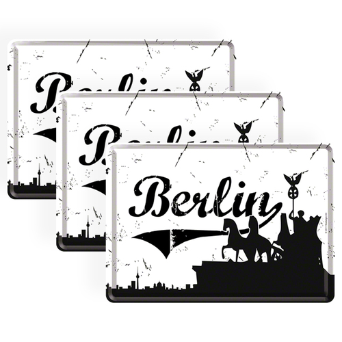 3PK Nostalgic Art Metal Mailing Postcard Berlin Black 10x14cm