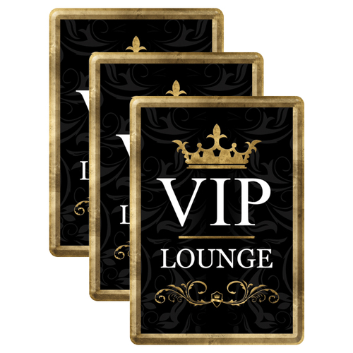 3PK Nostalgic Art Metal Mailing Postcard VIP Lounge 10x14cm