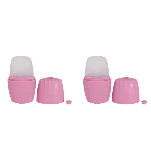 2PK Wicked Sista Silicone Facial Ice Roller Face Massager 6.5x15cm - Pink