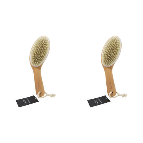 2PK Wicked Sista Wooden Dry Exfoliating Body Brush 7x25cm - Brown