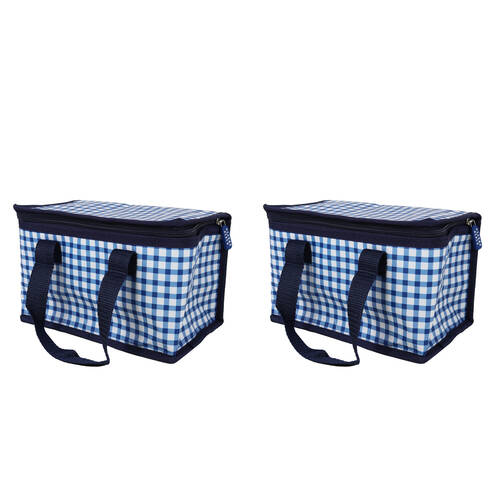 2PK Wicked Sista Navy Gingham Recycled Tote Insulated Lunchbox 230x150x130mm