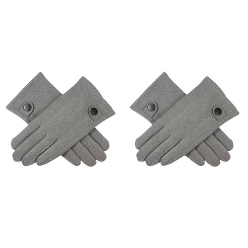 2PK Wicked Sista Mia Faux Fur Lined Wool Gloves One Size - Grey