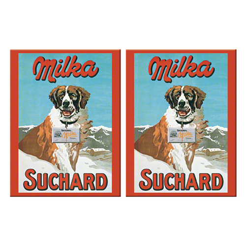 2PK Nostalgic Art Fridge Rectangle Magnet Milcha Suchard 6x8cm