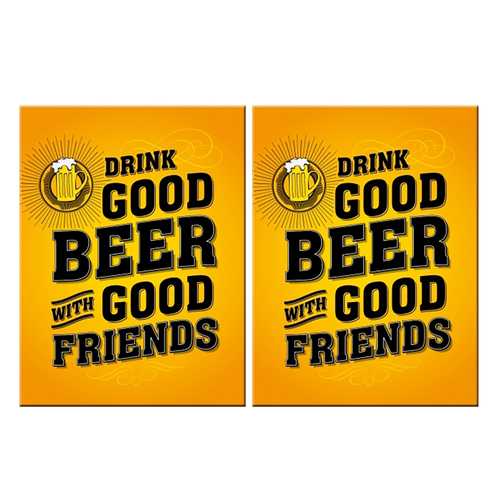 2PK Nostalgic Art Fridge Rectangle Magnet Drink Good Beer 6x8cm