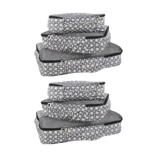 2x 3pc Wicked Sista Packing Cells Trio Geo Square Small/Med/Large Mesh Bags