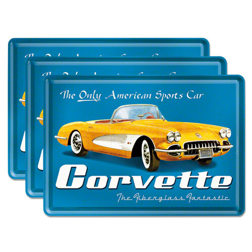 3PK Nostalgic Art Metal Mailing Postcard Corvette 10x14cm Online KG
