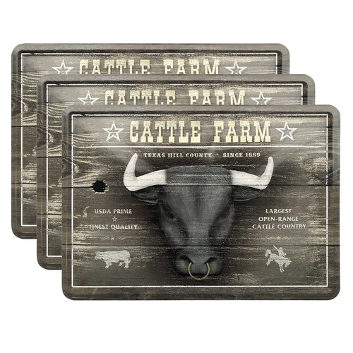 3PK Nostalgic Art Metal Mailing Postcard Cattle Farm 10x14cm