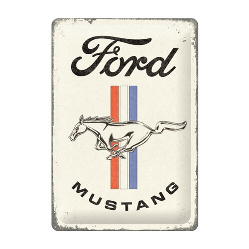 Nostalgic-Art 20x30cm Medium Sign Ford Mustang Horse & Stripes